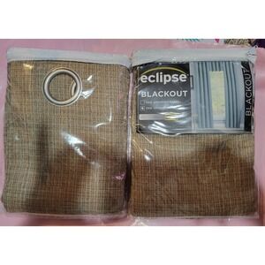 (2) Curtain valance, blackout eclipse, clay